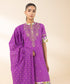 Unstitched Women's Purple Textured Lawn 3 Piece Suit